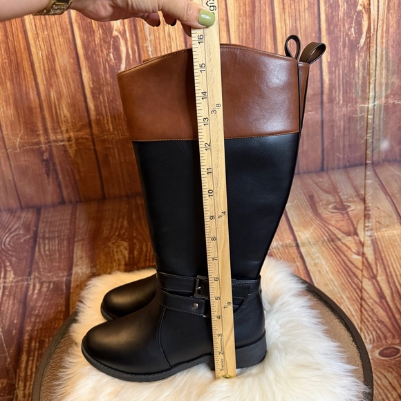 Free Reign Women Knee High Riding Boots Black Brown Size 6